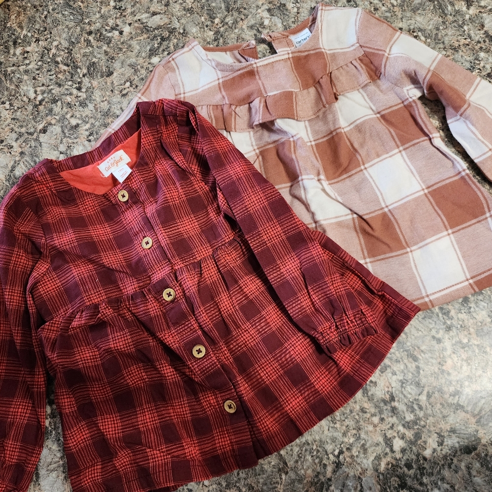 Toddler girls long-sleeved flannel shirts size 18m
